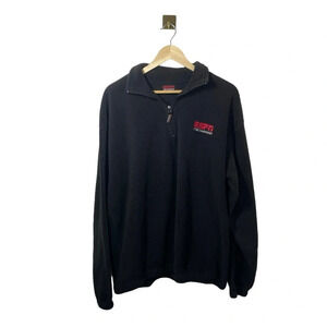 Vintage ESPN Quarter Zip Fleece Pullover Mens XL Black Logo 90s